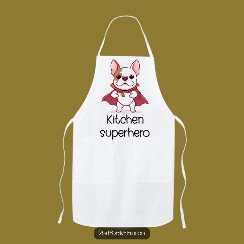 Funny Flying Staffy Apron - Super Bull Terrier Cape Chef's Hero Gift