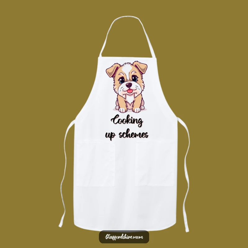 Funny Kawaii Staffordshire Dog Apron - Cook Up Some Mischief in Style