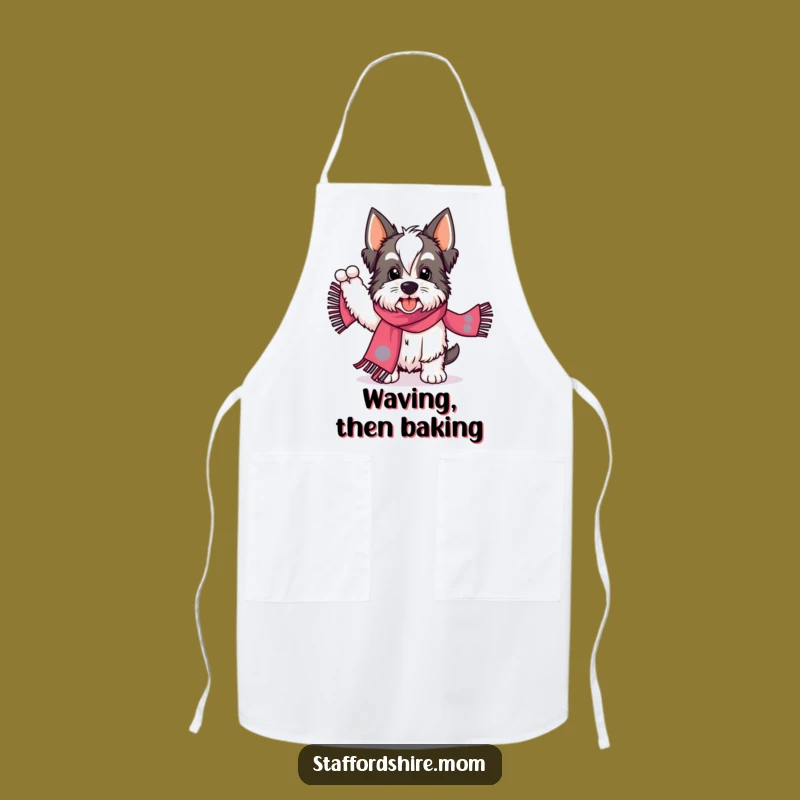 Funny Staffordshire Scarf Wave Apron - Cook with Enthusiasm Gift