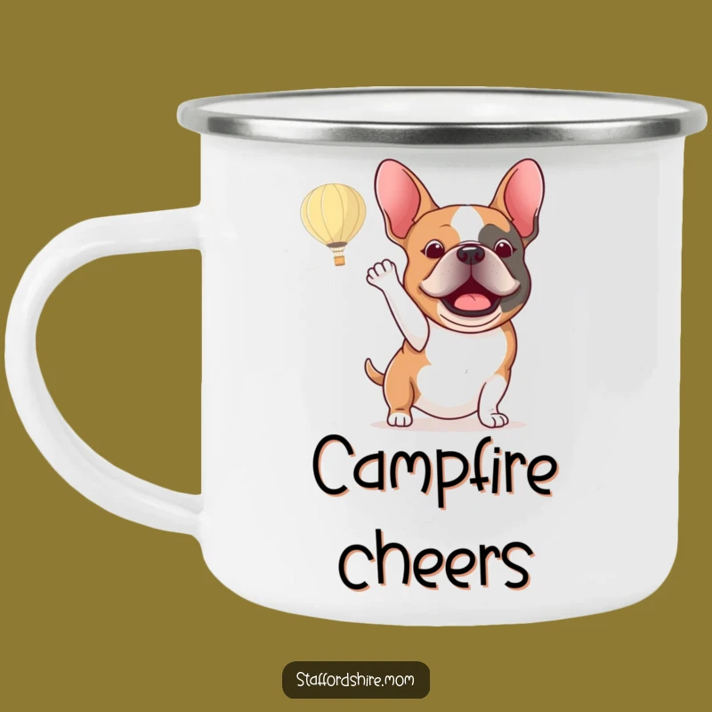 Funny Staffy Hot Air Balloon Camping Mug - Adventure Dog Gift