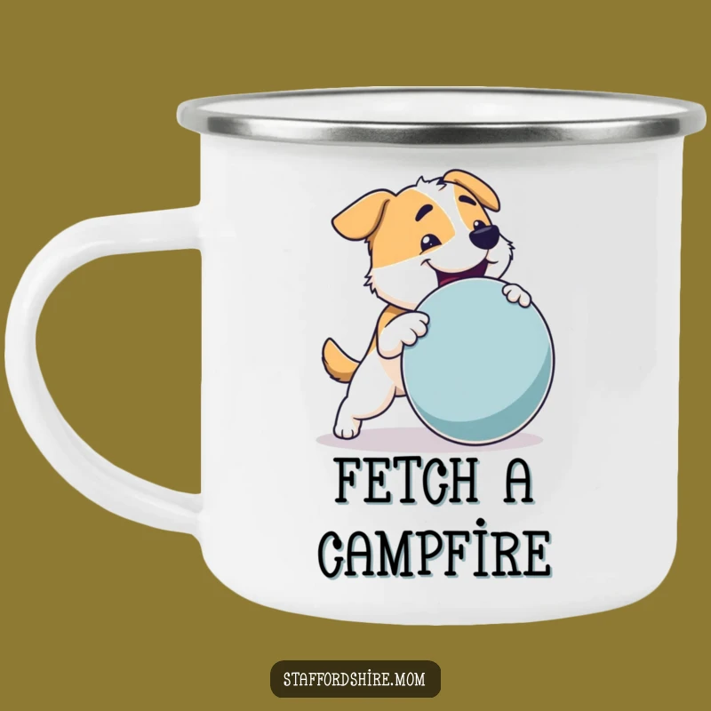 Funny Dog Camping Mug: Strong Pup Fetching Toy, Outdoors Ready