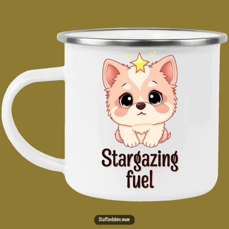 Funny Staffordshire Camping Mug: Wide Eyes Star Gazer, Outdoor Night Gift