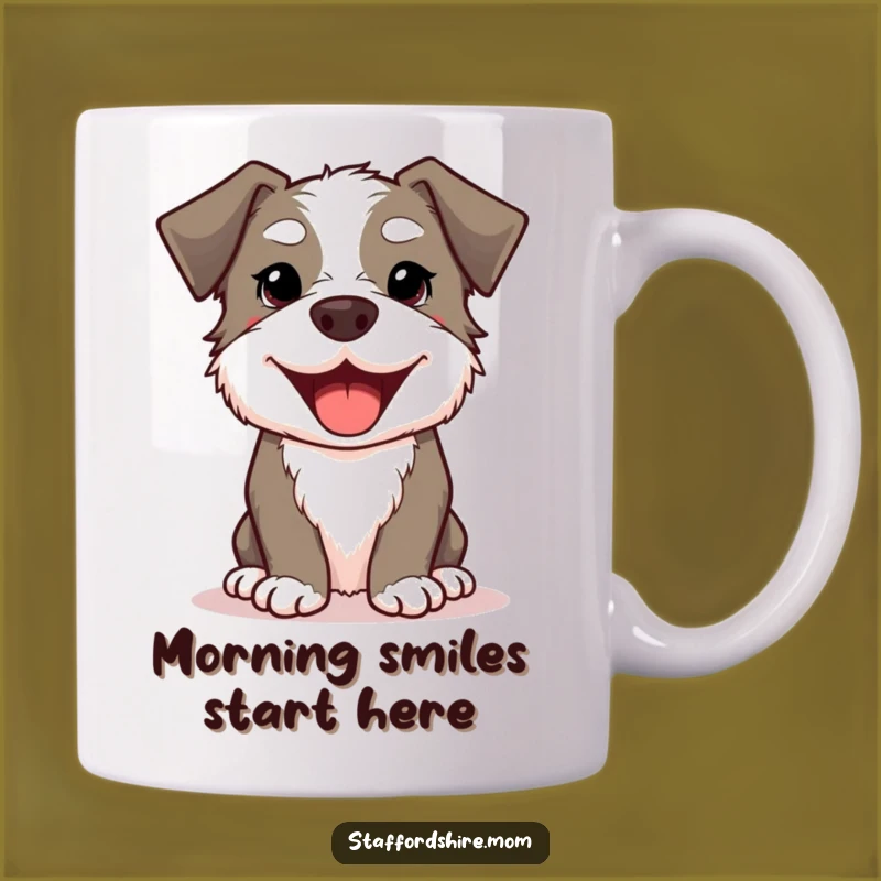 Funny Kawaii Staffordshire Dog Mug: A Happy Smile for Your Perfect Coffee Gift