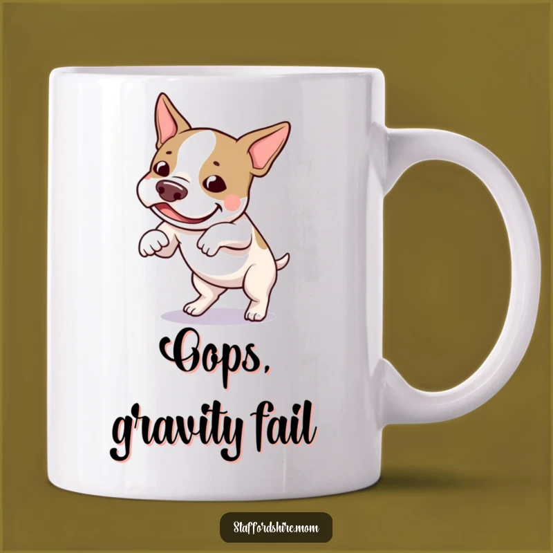 Funny Staffy Tripping Mug - Hilarious Dog Lover Gift Idea