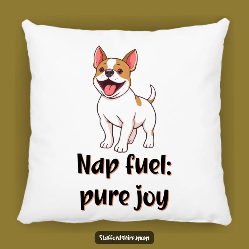 Comforting Funny Staffy Tail Wiggle Pillow: Huggable Hilarious Doggy Joy!
