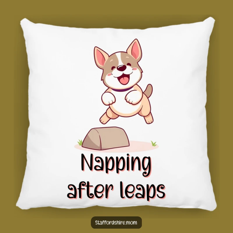 Funny Kawaii Staffordshire Dog Pillow: Bounce Into Comfort With This Energetic Design