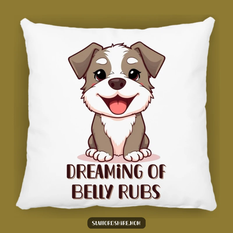 Funny Kawaii Staffordshire Dog Pillow: Huggable Happiness and a Big Doggy Smile