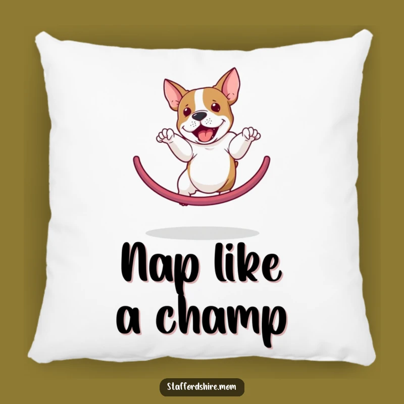 Soft Staffordshire Bull Terrier Hoop Jump Pillow - Comfy & Funny Dog Gift