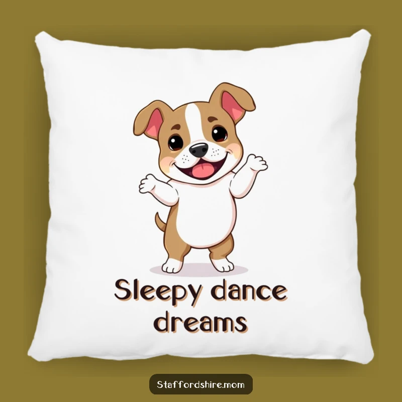 Funny Dog Dance Pillow - Staffordshire Bull Terrier Comfy Couch Companion Gift