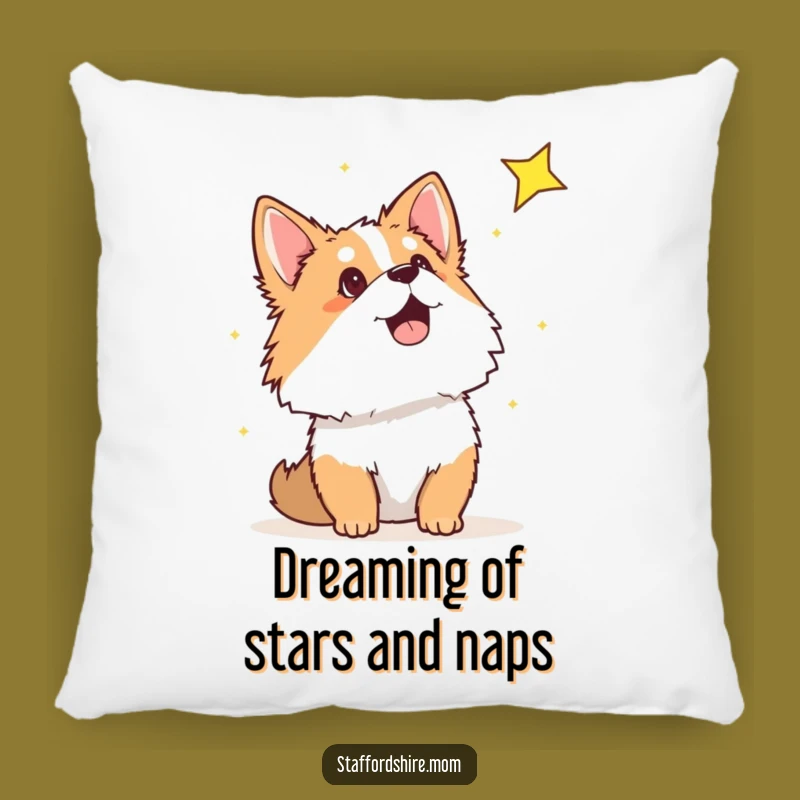 Soft Funny Staffordshire Shooting Star Pillow - Cozy Dreamy Dog Gift