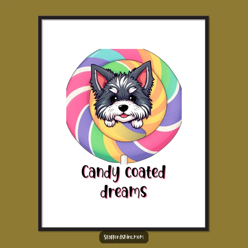Funny Staffordshire Digital Art - Peeking Lollipop Surprise, Sweet Instant Decor!