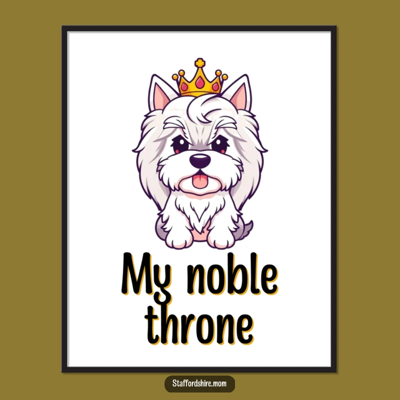 Funny Royal Staffy Digital Art, Regal Dog Wall Decor, Perfect Funny Gift