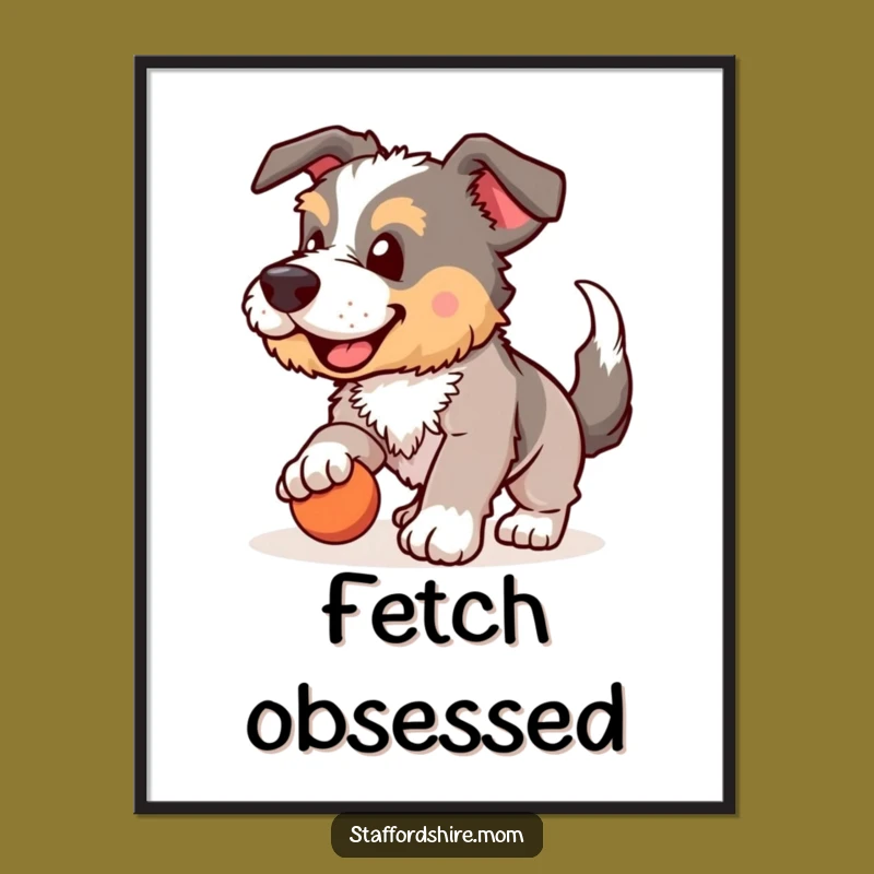 Funny Staffordshire Fetch Digital Art: Instant Joy, Perfect Humorous Decor