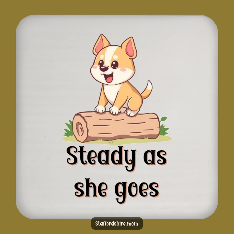 Funny Dog Coaster: Stocky Pup Balancing, Protect Surfaces
