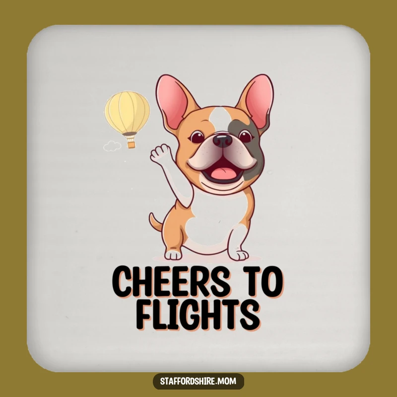 Funny Staffy Hot Air Balloon Coaster - Protect Surfaces Dog Gift