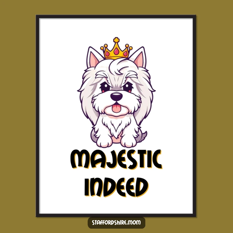 Funny Royal Staffy Poster, Regal Dog Art Print, Perfect Funny Gift