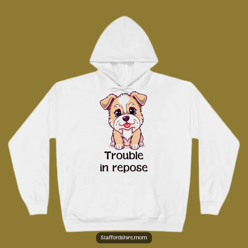 Cozy Funny Kawaii Staffordshire Dog Hoodie - Mischief Never Felt So Warm