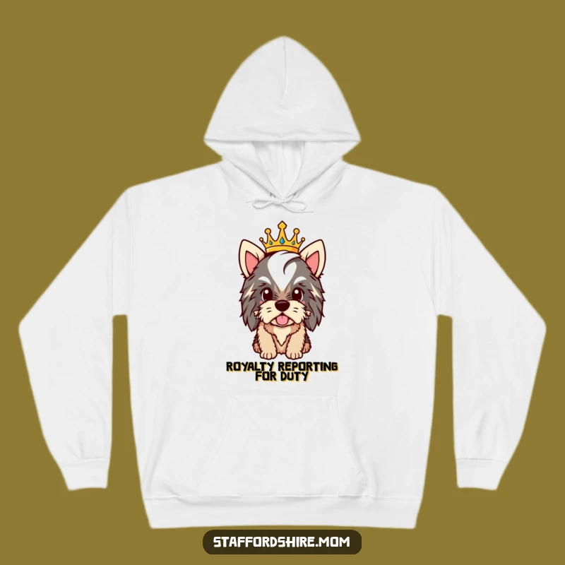 Cozy Funny Royal Staffy Hoodie: Embrace Your Reign, Awesome Funny Gift!