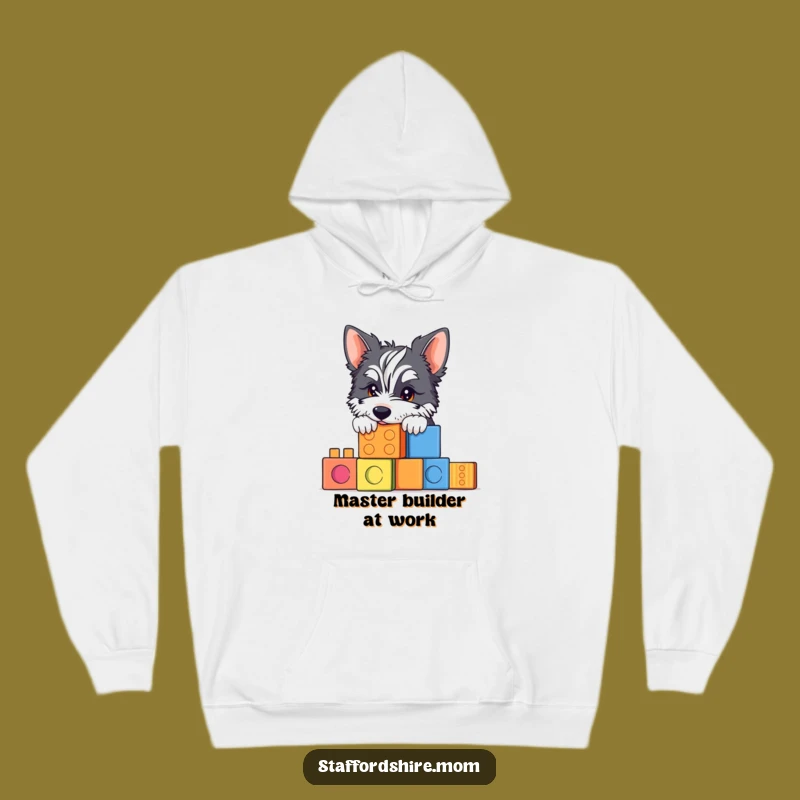 Cozy Funny Staffy Blocks Hoodie: Warm Pups and Playtime, An Awesome Funny Gift!