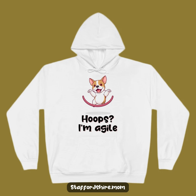 Cozy Staffordshire Bull Terrier Hoop Jump Hoodie - Warm & Funny Dog Gift