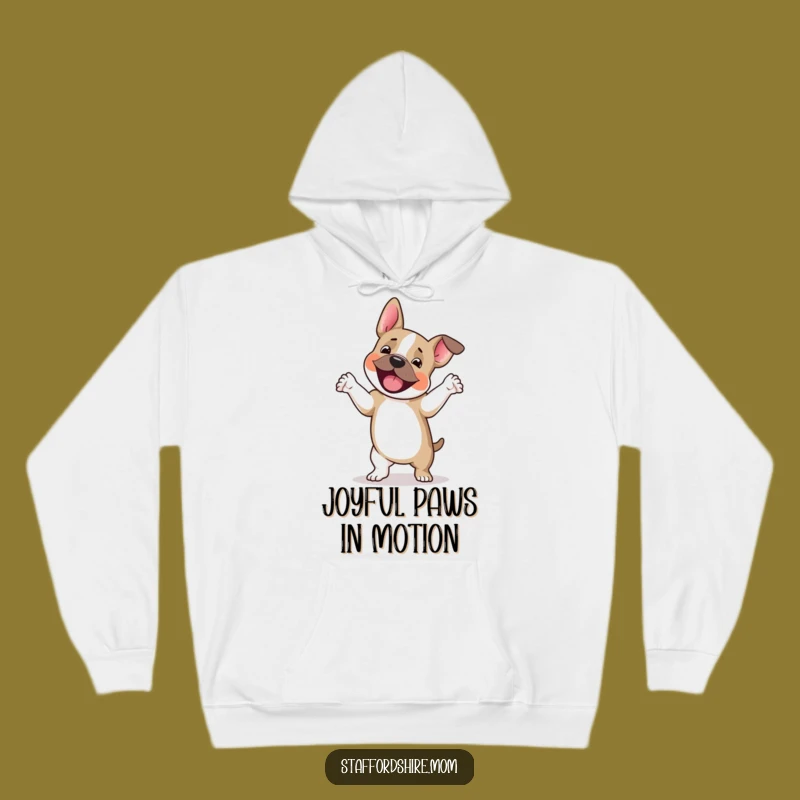 Cozy Funny Staffy Jig Hoodie: Staffordshire Terrier's Joyful Dance, Ultimate Gift