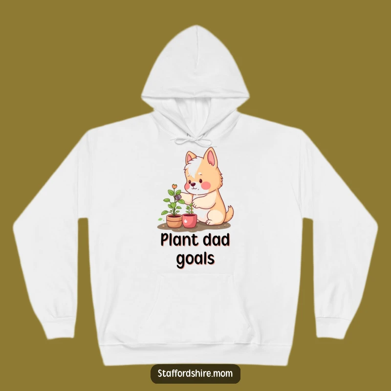 Funny Staffordshire Hoodie: Rosy Cheeks Watering Plant, Cozy Gardener Gift