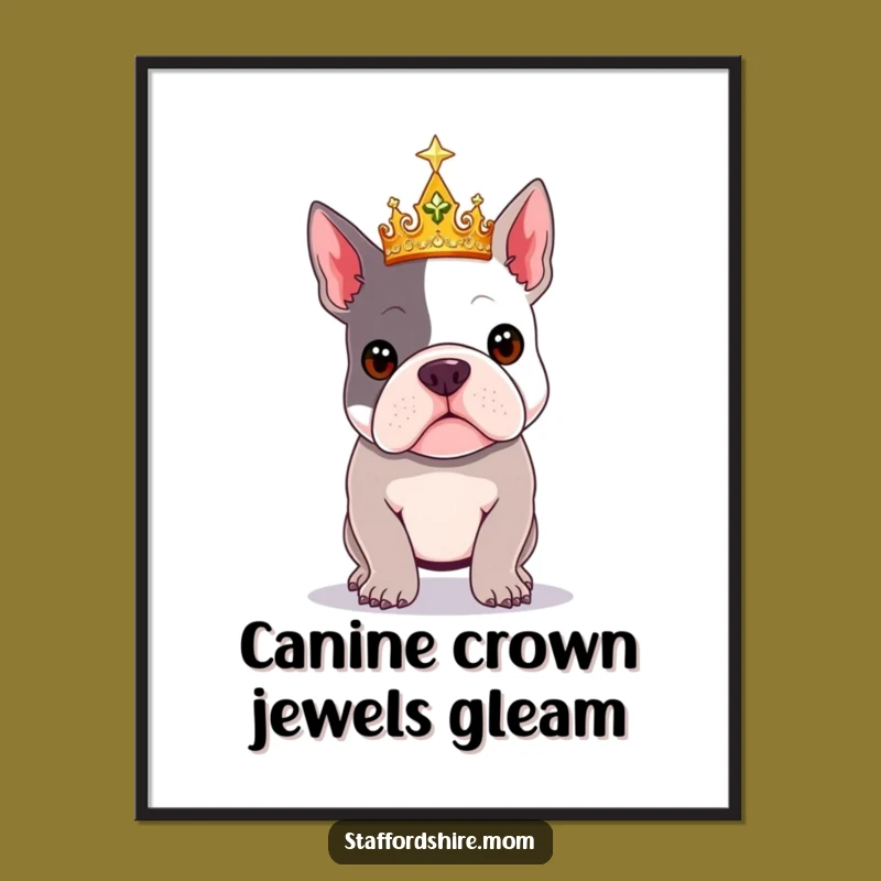 Free Printable Wall Art: Royal Staffy Pose, Hilarious Downloadable Decor