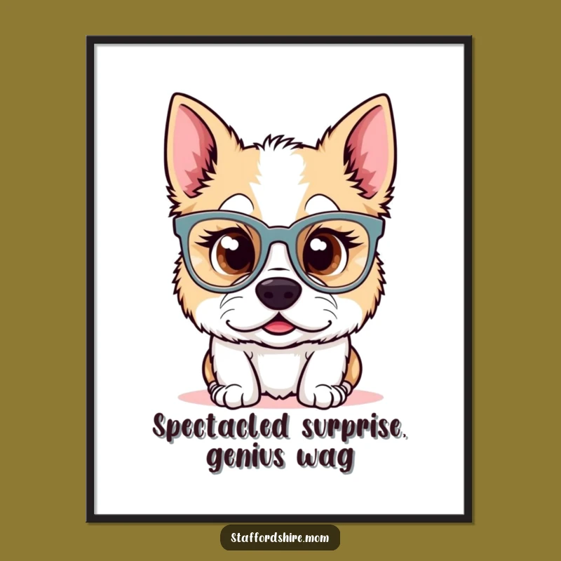 Free Printable Wall Art: Surprised Staffy, Quirky Downloadable Decor
