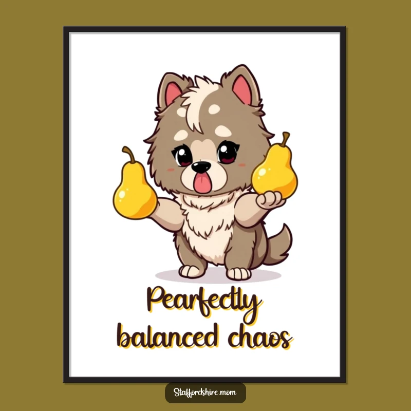 Funny Free Printable Wall Art: Juggling Staffordshire Pears, Downloadable Whimsy!