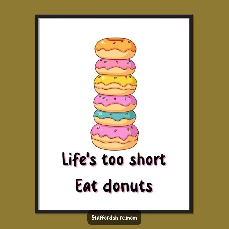 Free Printable Staffy Wall Art: Donut Tower Decor, Funny Downloadable Art
