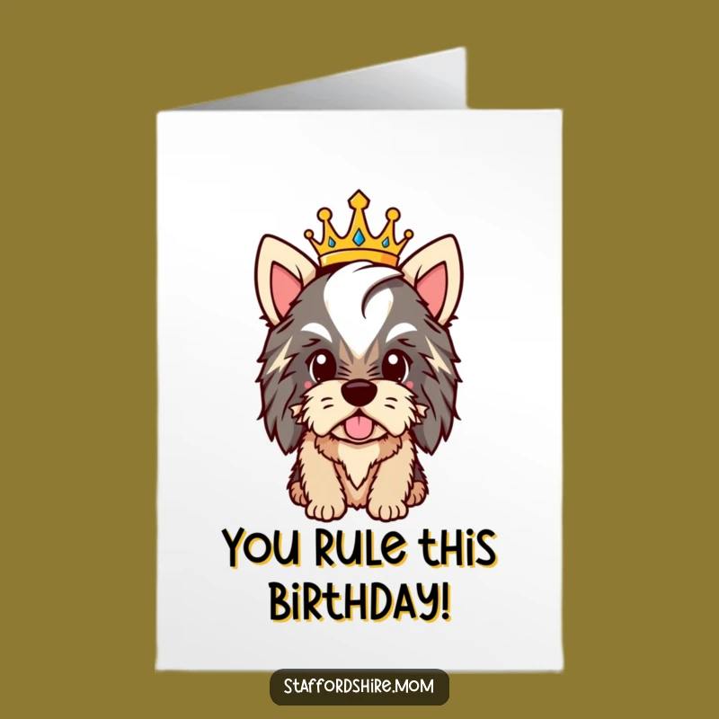 Free Printable Birthday Card: Crowned Staffordshire Pride, Funny Downloadable Royal Wishes!