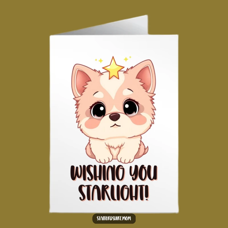 Free Printable Birthday Card: Wide-Eyed Staffordshire Star, Funny Wish Gift