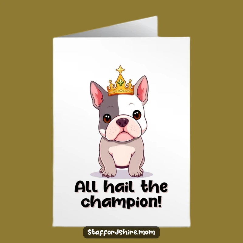 Free Printable Congrats Card: Royal Staffy Pose, Hilarious Downloadable Gift of Achievement