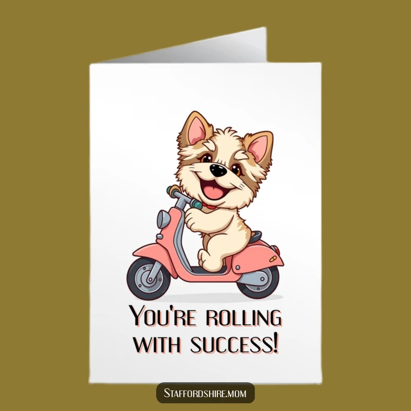 Free Printable Congrats Card: Staffordshire Scooter Fun, Hilarious Downloadable Greeting Card