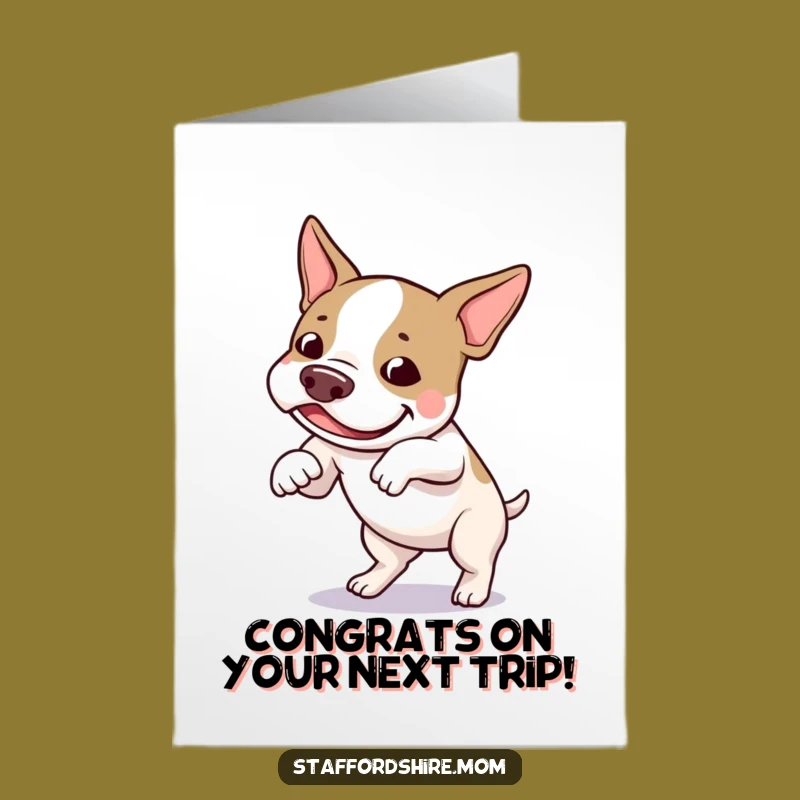 Free Printable Staffy Tripping Congrats Card - Humorous Dog Downloadable Gift