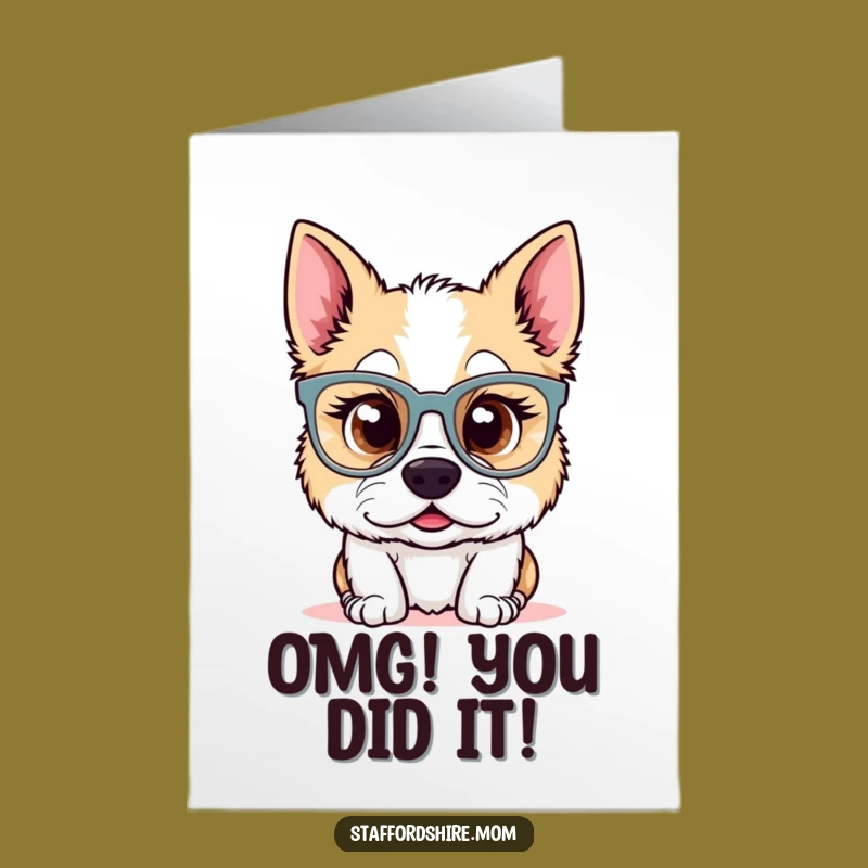 Free Printable Congrats Card: Surprised Staffy, Awesome Downloadable Gift