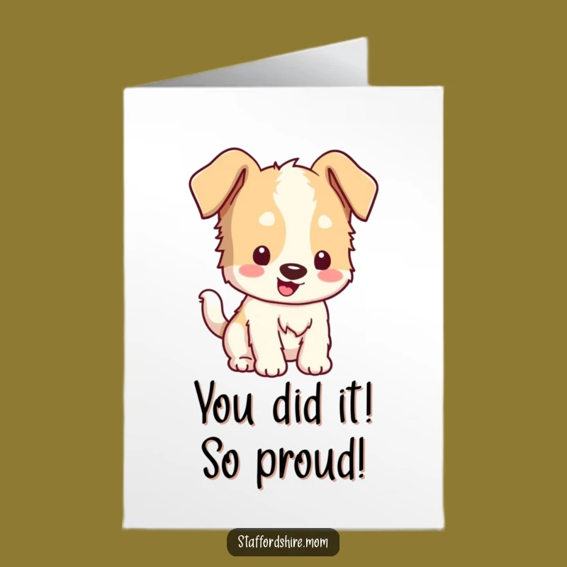 Free Printable Congratulations Card: Happy Staffordshire Dog Gift, Wagging Tail