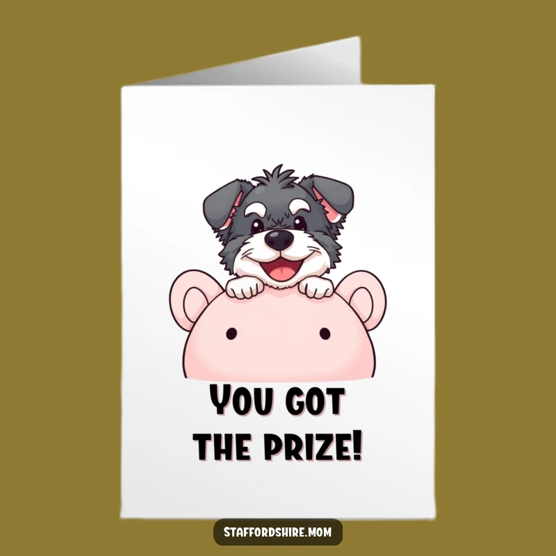Free Printable Peekaboo Staffordshire Congrats Card - Funny Dog Downloadable Gift