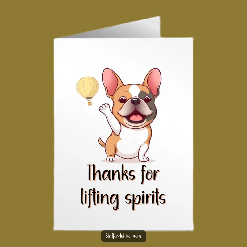 Free Printable Staffy Balloon Thank You Card - Fun Dog Downloadable Gift