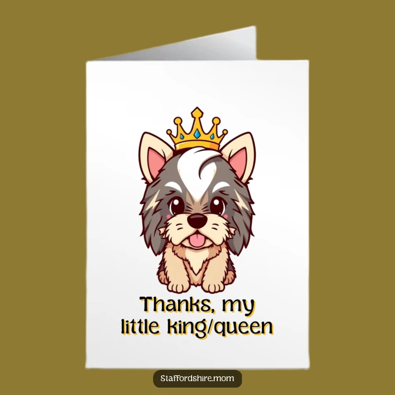 Free Printable Thank You Card: Crowned Staffordshire Gratitude, Funny Downloadable Thanks!