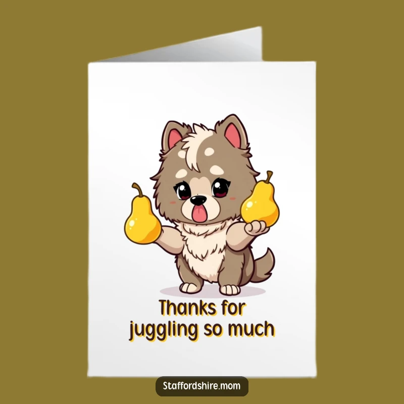 Free Printable Thank You Card: Juggling Staffordshire Gratitude, Funny Downloadable Thanks!