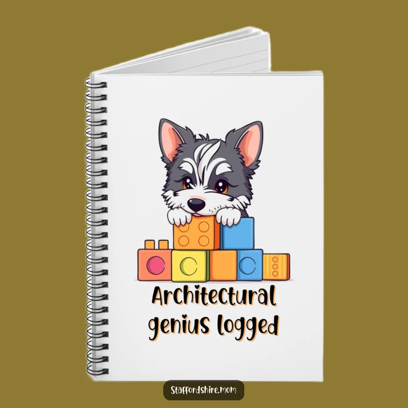 Funny Staffy Building Blocks Notebook: Jot Down Playful Ideas, An Adorable Funny Gift!