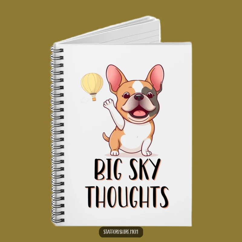 Funny Staffy Hot Air Balloon Notebook - Dog Lover's Journal