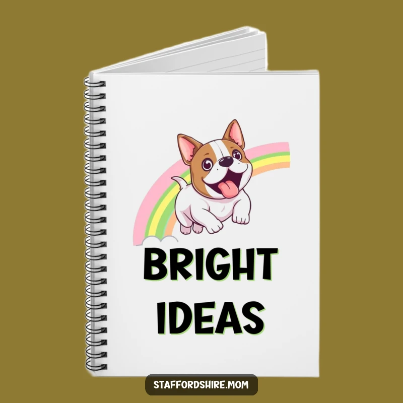 Funny Staffy Rainbow Slide Notebook - Dog Lover's Journal