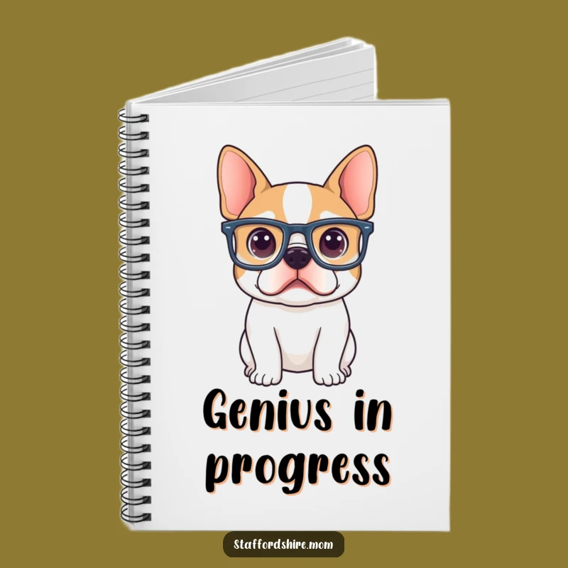 Funny Curious Staffy Notebook: Big Glasses Journal, Humorous Intellectual Gift