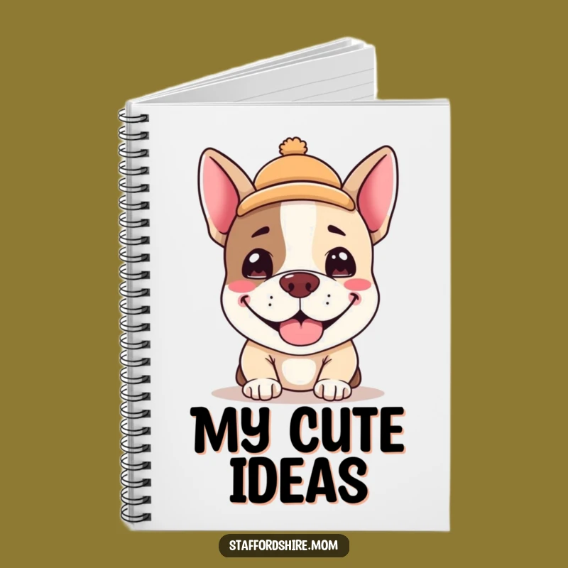 Funny Kawaii Staffy Notebook: Jot Ideas with a Cute Dog, Great Gift