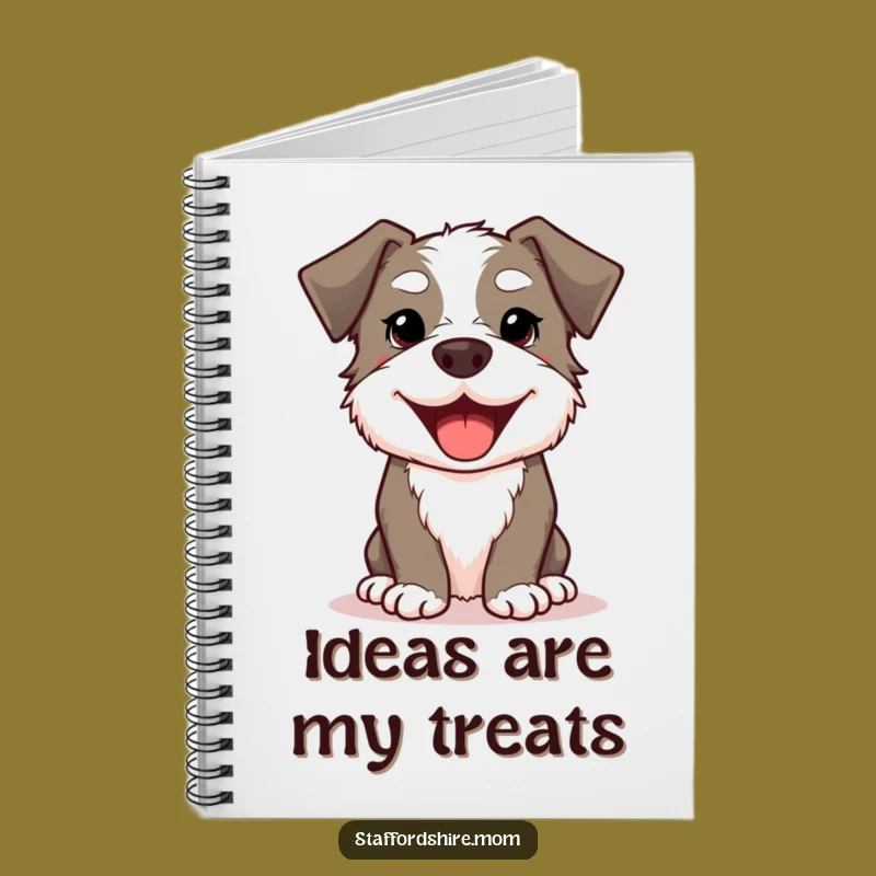 Funny Kawaii Staffordshire Dog Notebook: Jot Down Happy Thoughts With a Smile!