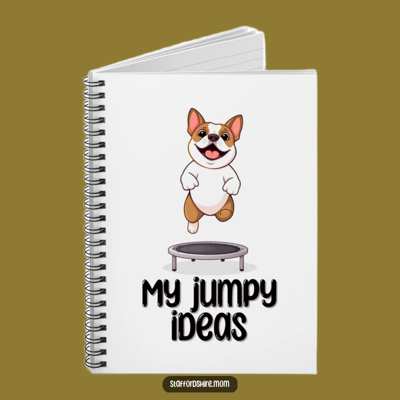 Funny Staffy Trampoline Notebook - Jot Down Ideas with a Smile