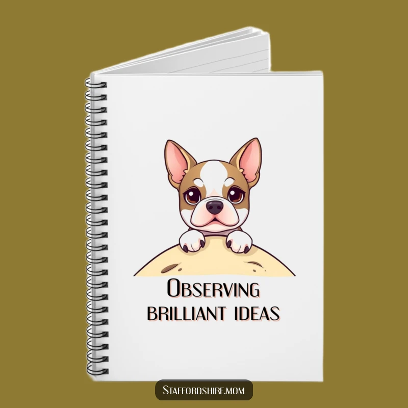 Funny Staffordshire Terrier Notebook: Peeker Journal, Witty Dog Lover Gift