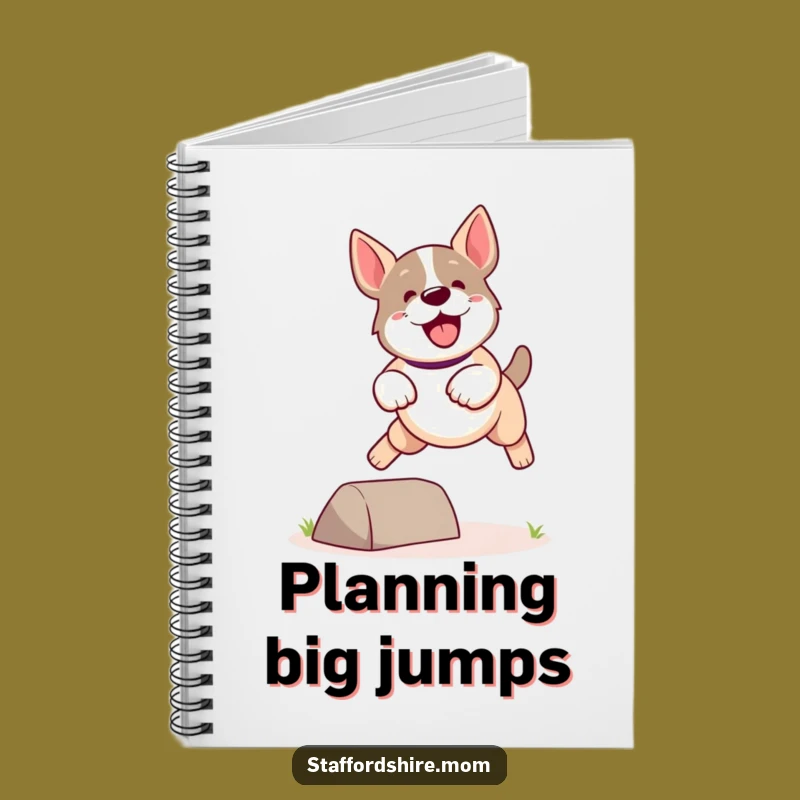 Funny Kawaii Staffordshire Dog Notebook: Jot Down Ideas With a Playful Leap!